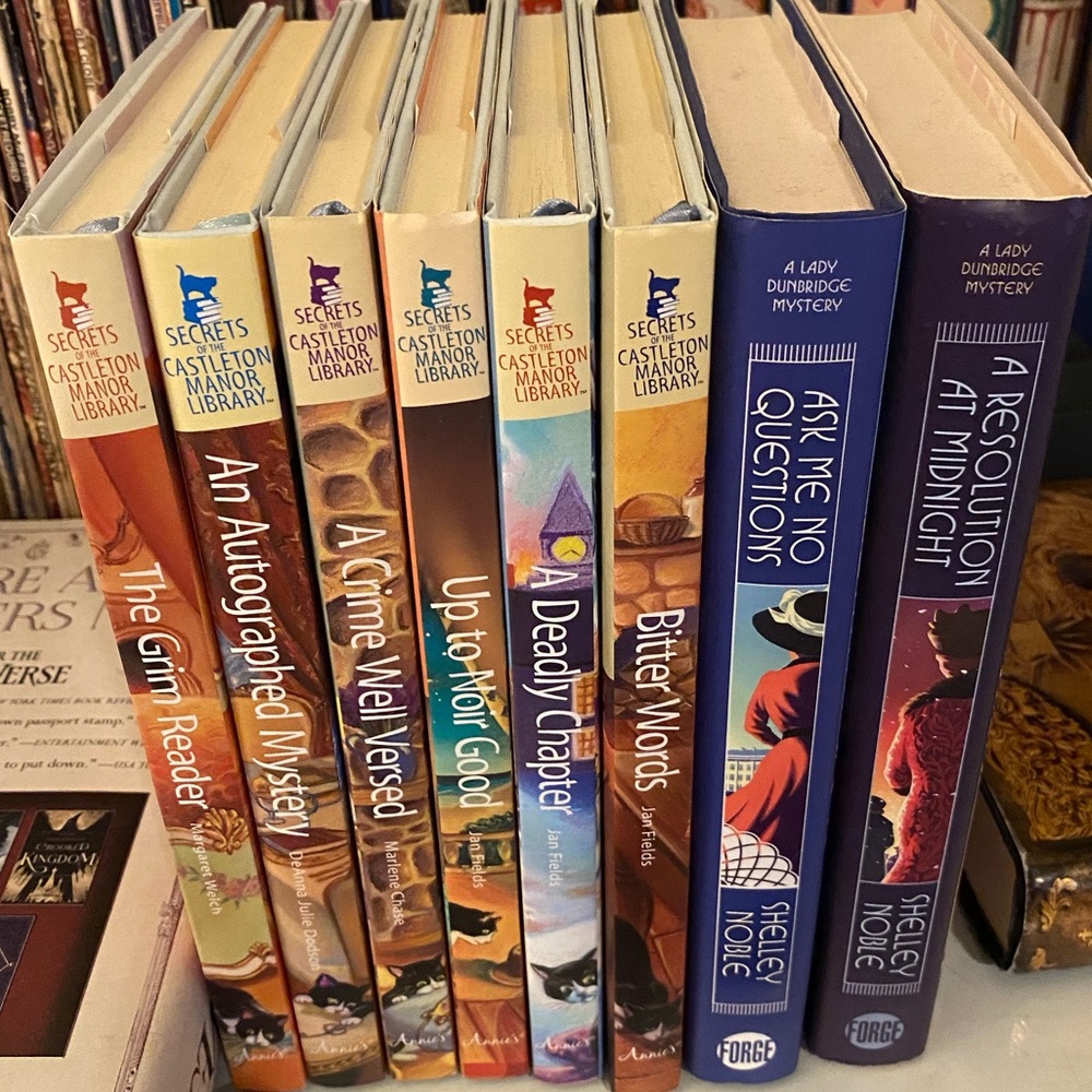 Jan Fields & Shelley Noble book lot. The Secrets of the Castleton Manor Library